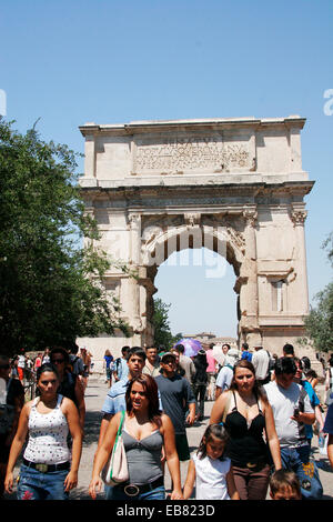 Arch of Titus on the Via Sacra part of the Imperial Roman Forum, Rome Stock Photo