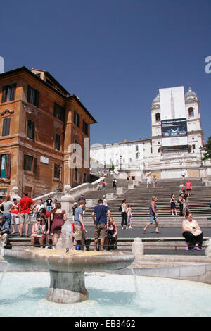 Fontana della Barcaccia Spanish Steps, Piazza di Spagna, Rome Stock Photo