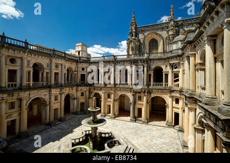 Portugal, the Ribatejo, Tomar convento de Cristo, the central cloisters in classical style Stock Photo