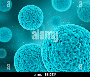 3D medical background with close up of virus Stock Photo