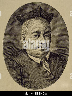 Vicente Espinel (1550-1624). Spanish writer and musician of Spanish Golden Age. Engraving. Portrait. Stock Photo