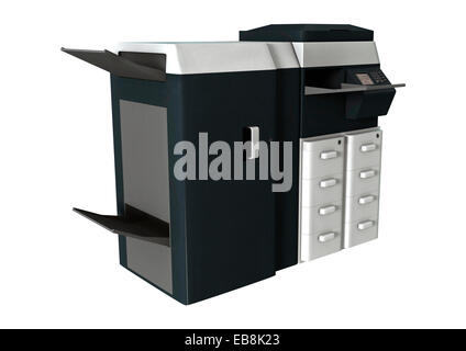 3D digital render of an office printer isolated on white background Stock Photo