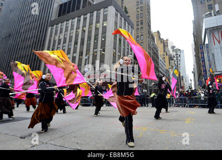 New York, USA. 27th Nov, 2014. People attend the 88th Macy's Thanksgiving Day Parade in New York, the United States, Nov. 27, 2014. Credit:  Wang Lei/Xinhua/Alamy Live News Stock Photo