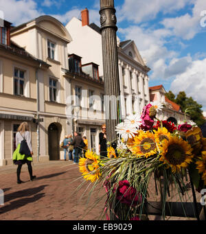 Brandenburger Str, a pedestrian mall in Potsdam's centre, is a popular place for tourists to visit, shop and dine. Stock Photo