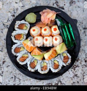 Take away sushi platter from local supermarket in Cape Town. Stock Photo