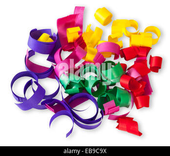 Multicolored Confetti Serpentine Isolated On White Bacground Stock Photo