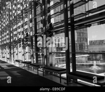 Interior shot of the Cape Town International Convention Centre(CTICC).(black and white photograph) Stock Photo