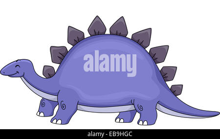 Illustration Featuring a Cute Stegosaurus Stock Photo