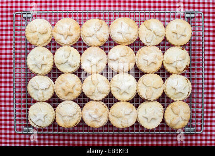 Baked Homemade Christmas mince pies Stock Photo
