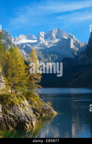 Vorderer Gosausee lake, Dachstein Mountains at the back, Gosau Lake, Gosau, Upper Austria, Austria Stock Photo