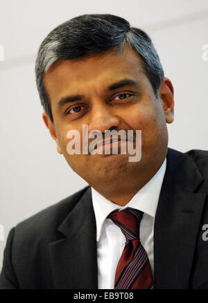 Munich, Germany. 27th Nov, 2014. Arunjai Mittal, member of the managing board responsible for Sales and Marketing of semiconductor manufacturer Infineon is seen during the company's annual press conference in Neubiberg near Munich, Germany, 27 November 2014. Photo: Andreas Gebert/dpa/Alamy Live News Stock Photo