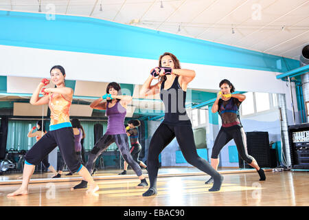 young women in sport dress at an aerobic and zumba exercise Stock Photo -  Alamy