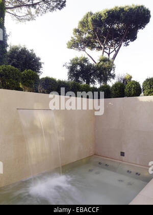 Private spa in a luxury house with view on the garden Stock Photo