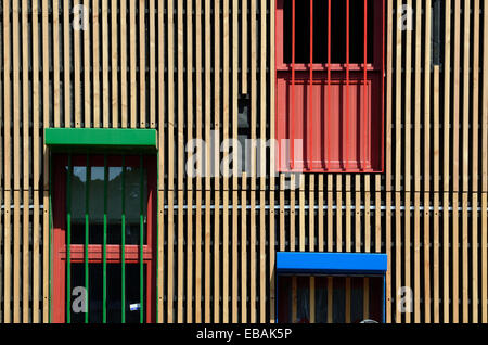 Wooden or Timber Struts on Timber-Frame Construction and Windows Stock Photo