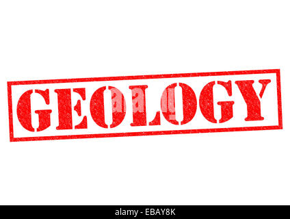 GEOLOGY red Rubber Stamp over a white background. Stock Photo