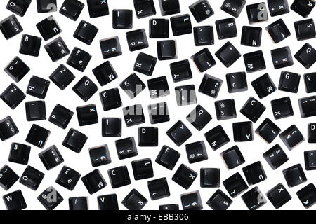 Random keyboard keys isolated on white background Stock Photo
