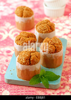 Wholemeal  muffins. Recipe available. Stock Photo