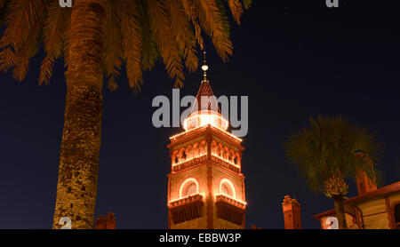 Flagler College during Nights of Lights St. Augustine, Florida. Stock Photo