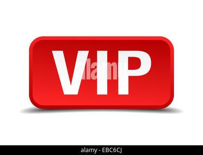 Important red 3d square button on white background Stock Photo - Alamy