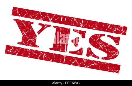 Yes red grunge stamp Stock Photo