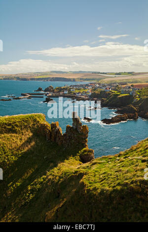 The village of St Abbs from St Abbs Head Stock Photo