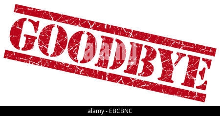 GOODBYE text on red grungy rectangle stamp sign Stock Photo - Alamy