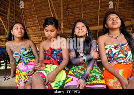 Esilda young teenager Embera native community living by 