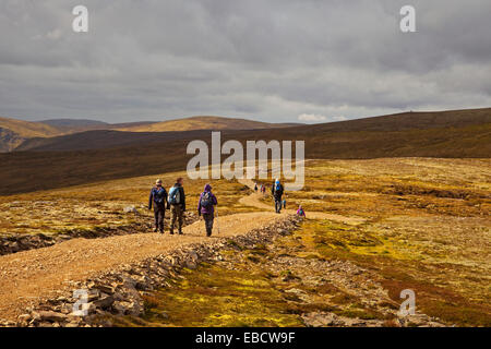 Walkers ascending Carn an Fhreiceadain near Kingussie Stock Photo