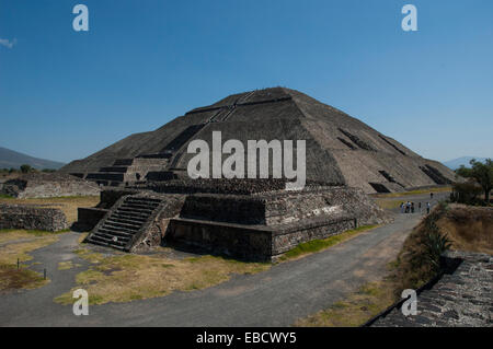 Pyramids of Teotihuacan, Mexico. Symbol of the pre-colombian America Stock Photo