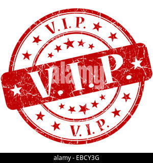 vip grunge round red stamp Stock Photo