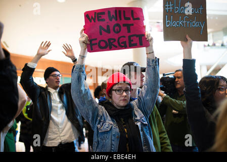 Clayton, Missouri, USA. 28th Nov, 2014. Ferguson area protestors shut down the Galleria Mall on Black Friday. Credit:  Zach Roberts/ZUMA Wire/ZUMAPRESS.com/Alamy Live News Stock Photo