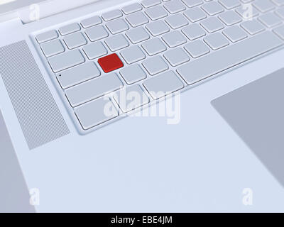 Digital Illustration of Close-up of Laptop Keyboard with one Red Key Stock Photo