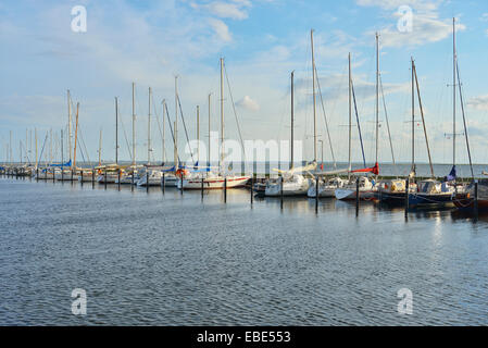 Marina with sailboats, Harbour at Orth, Schleswig-Holstein, Baltic Island of Fehmarn, Baltic Sea, Germany Stock Photo