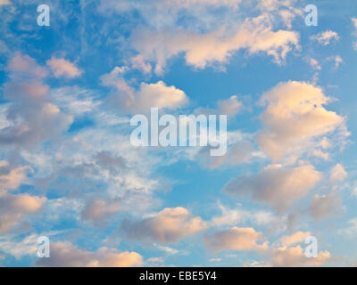 Clouds and blue sky at sunset, Germany Stock Photo