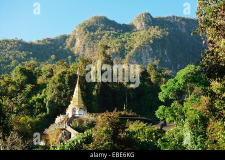 Samnak Song Tham Pha Plong and Doi Chiang Dao, Pha Daeng National Park, Chiang Mai Province, Thailand Stock Photo