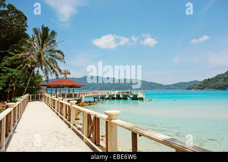 Jetty, Pasir Panjang (Long Beach), Perhentian Kecil, Perhentian Islands, Malaysia Stock Photo