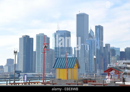 Chicago skyline from the Navy Pier. Stock Photo