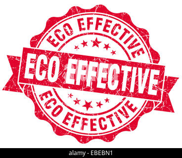 eco effective red grunge stamp Stock Photo