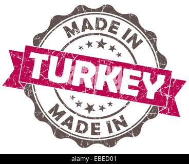 made in TURKEY pink grunge seal Stock Photo