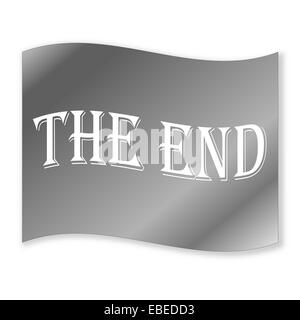 Grey vintage the end in white background Stock Photo