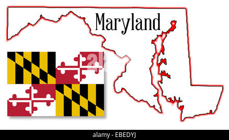 Outline map of the state of Maryland Stock Photo - Alamy