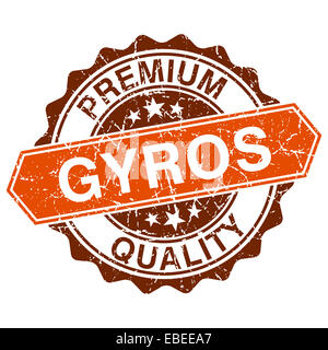 Gyros Brown Grungy Stamp On White Background Stock Photo - Alamy