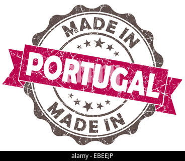 made in PORTUGAL pink grunge seal Stock Photo