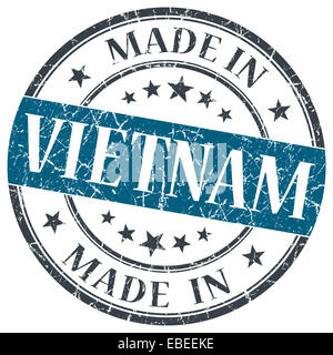 made in Vietnam blue grunge round stamp isolated on white background Stock Photo