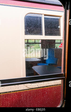 Looking through the train window at an old Pullman Carriage Stock Photo ...