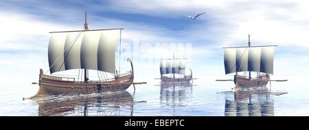 Ancient greek boat - 3D render Stock Photo - Alamy