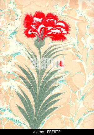 Cute floral background. Turkish watercolor flowers Stock Photo