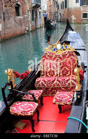 Venice Italy gondola in a small canal Stock Photo