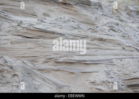 Detail of an eroded sand dune in winter Stock Photo