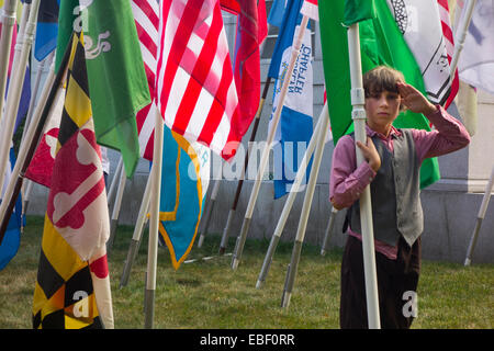 battle of Brooklyn re-enactment in Greenwood cemetery Stock Photo